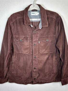 Wellen Heavy Corduroy Shirt Jacket Mens M Brown Shacket Workwear Barn Coat